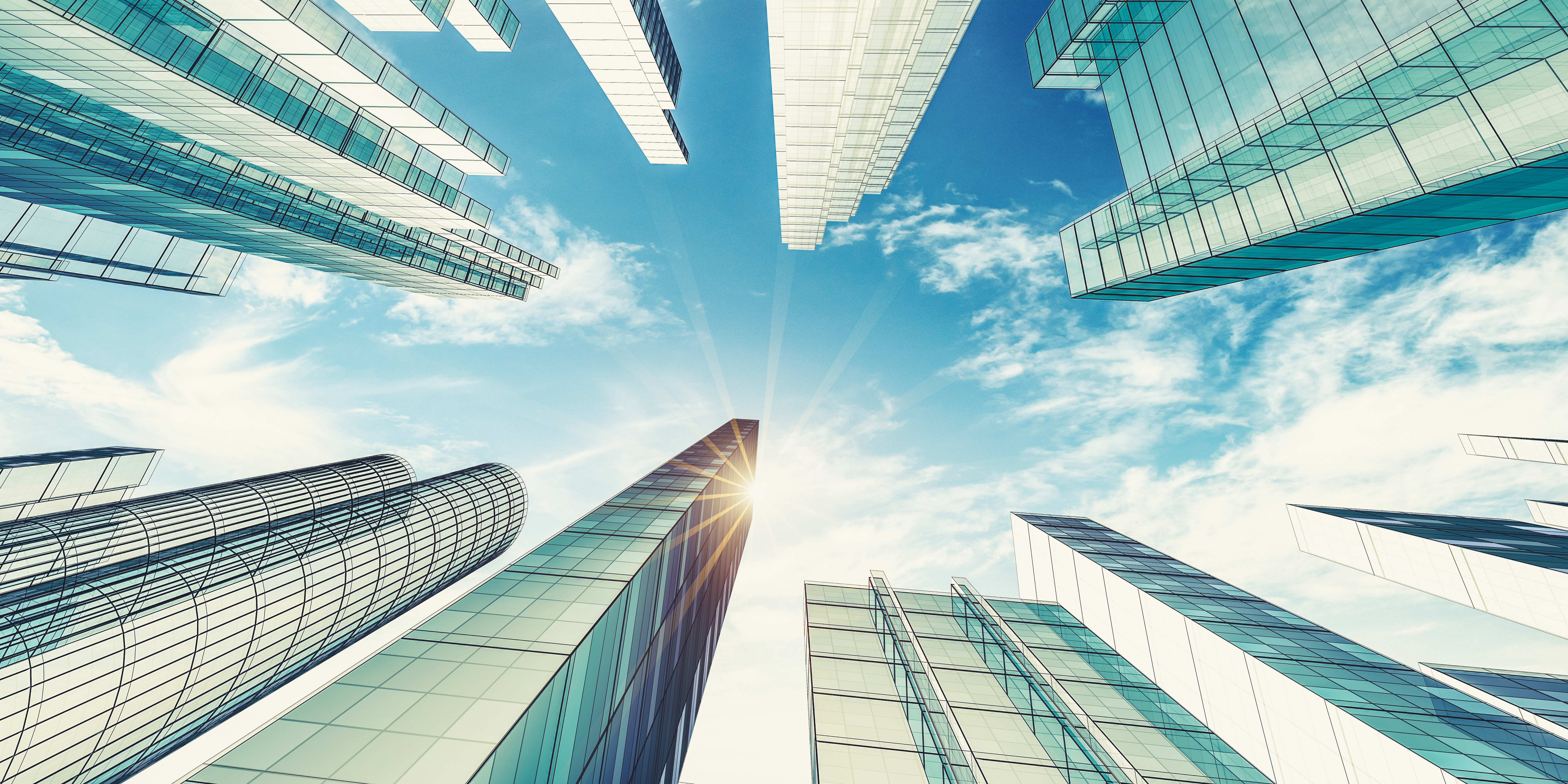 ビルを見上げた景観